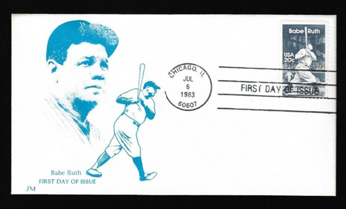 1983 BABE RUTH 1st Day Stamp Envelope Cache Lot of 200 Unused w/duplicates - Picture 5 of 23