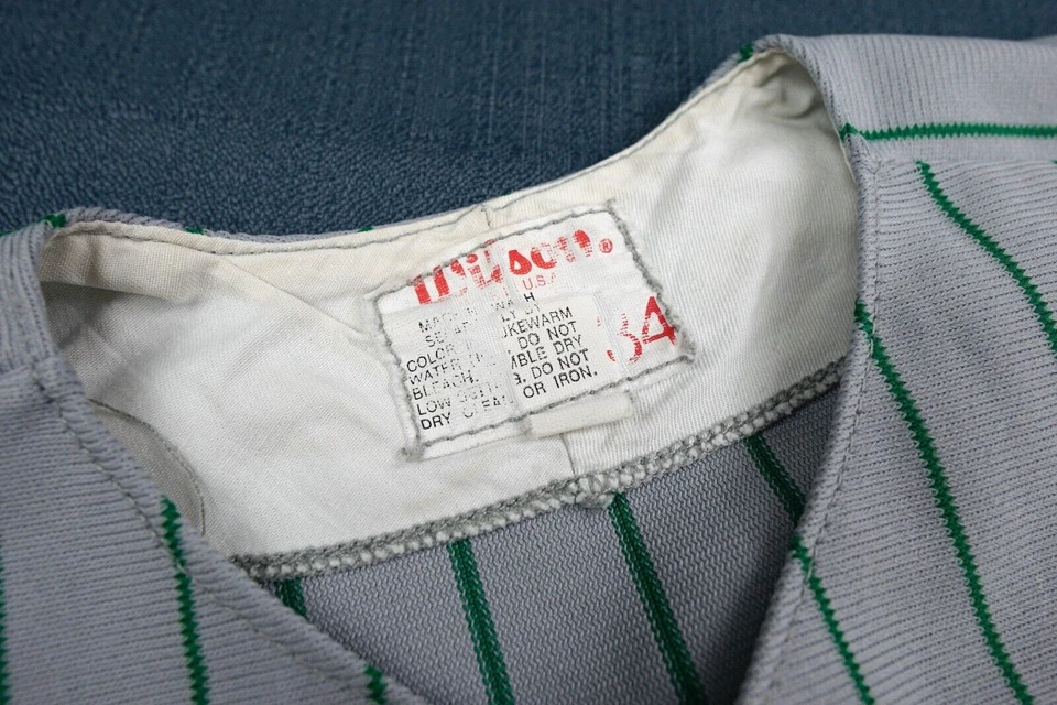 Camiseta de béisbol vintage para hombre pequeña 34 Wilson a rayas años 80 secundaria deportes 🔥 Foto 3 de 4