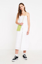 NEW £59 Urban Outfitters Jacqueline White Midi Dress Sundress S 8 10 Summer Sun