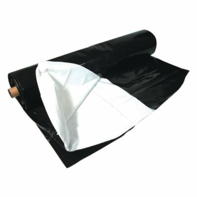 Black & White Film 5.5 Mil 10' x 50' ft Reflective Poly Light Sheet Roll Panda