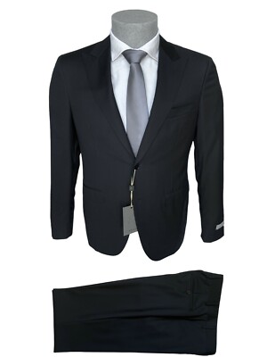 Herren Schneiderkleid CANALI, schwarz DROP 8 auf Millerighe-Stoff aus Schurwolle 