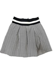 ANTHROPOLOGIE MAEVE BLACK WHITE PRINT HIGH WAISTBAND PLEATED SKIRT SZ MED