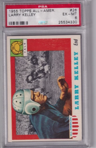 1955 Topps All-American Football #26 Larry Kelley - PSA 6 EX-MT - Set Break
