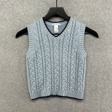 Janie  Jack Sweater Vest Boys Size 5 Blue Cable Knit Sleeveless V Neck