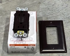 Legrand Radiant 1597TR Brown Tamper Resist 15A GFCI Duplex Receptacle New