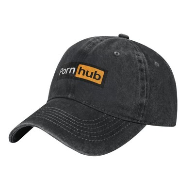 Pornhub Logo Unisex Denim Hat Adjustable Baseball Cap Dad Hat