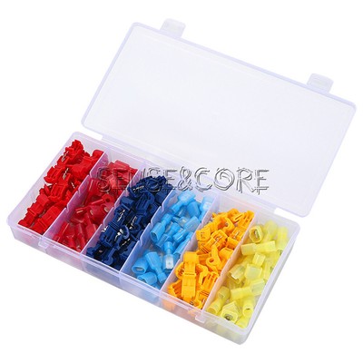 120PCS Wiring Terminal Set Quick Splice Connection T Tap Wire Terminal Connector