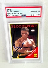 Jean Claude Van Damme Autographed Bloodsport Set Card PSA/DNA GEM MT 10