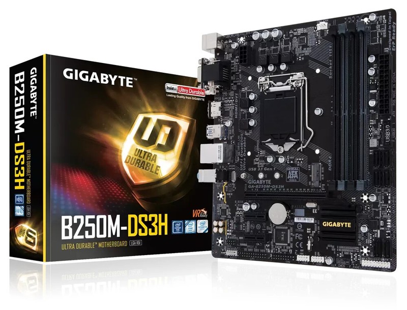 GIGABYTE GA-B250M-DS3H LGA 1151 Intel B250 HDMI Micro ATX Intel Motherboard