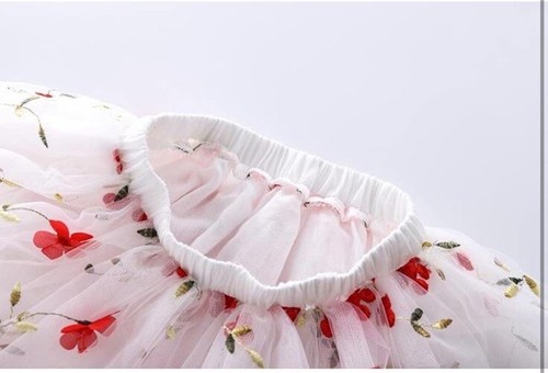 Embroidery 3D Flowers Tulle Skirt for 1- 6 Years Girls - Picture 3 of 6