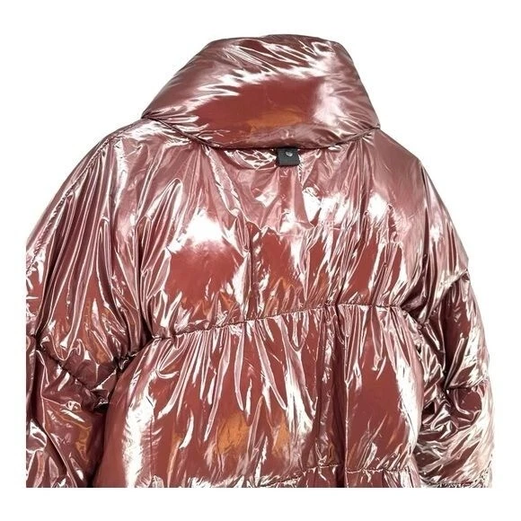 Badgley Mischka Anthropologie | Chaqueta Abrigo Mujer’s XL Granate Puffer Cremallera Foto 4 de 4