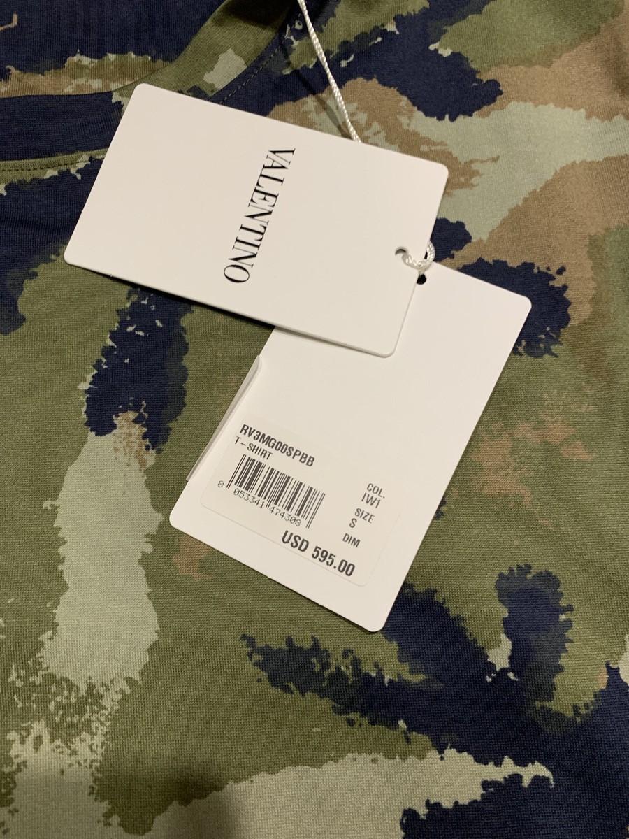 New Authentic Valentino Garavani Men's Camo Camouflage Logo
