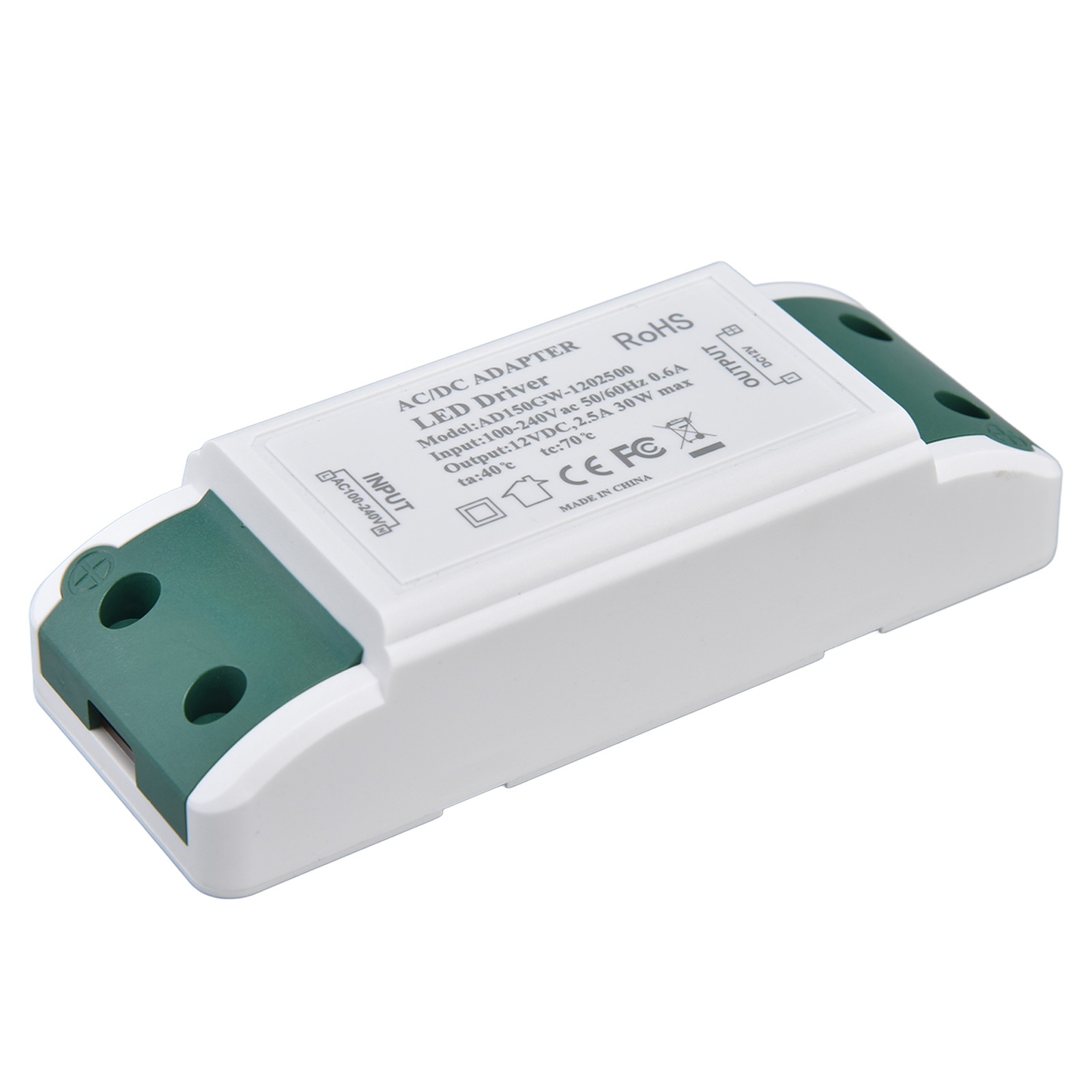LED Driver 12V DC 30W 2.5A Constant Current Voltage LED Light Transformer For