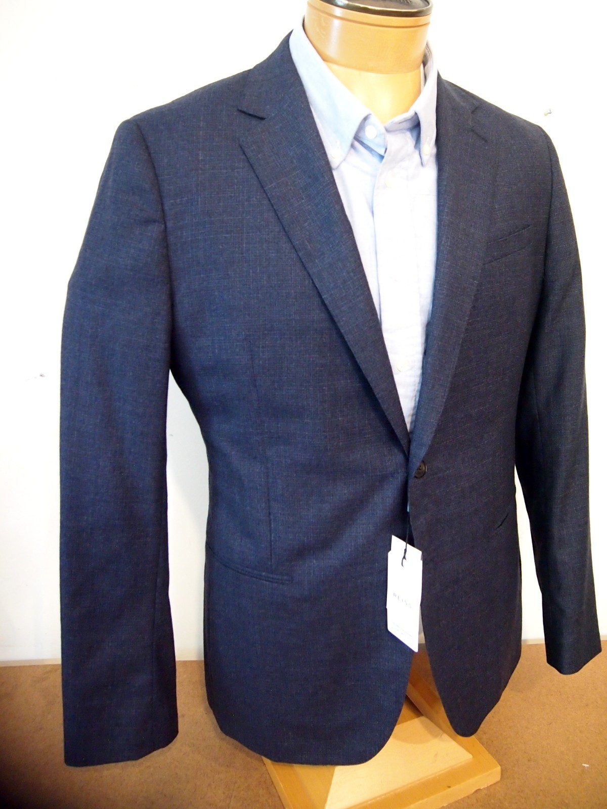 REISS DUNN Wool Notch Lapel 2 Button Textured Blazer  NWT 42R $510