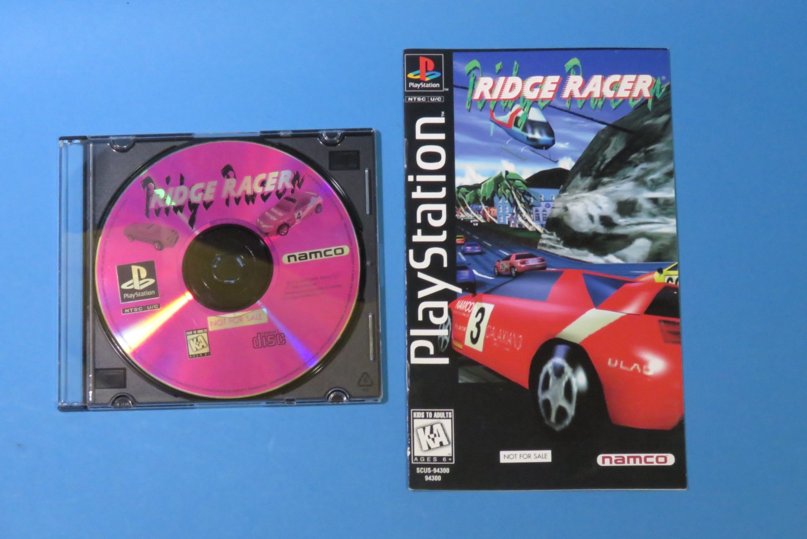 Ridge Racer 1994 Ps1 PlayStation 1 Black Label Disk with Original Manual