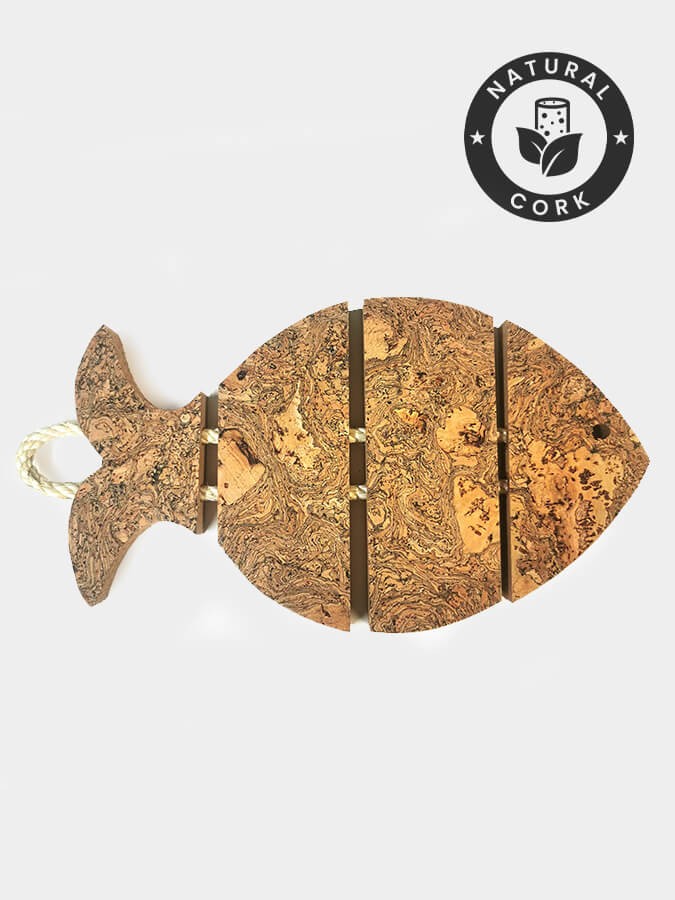 Cork Ethos Natural Thick Cork Trivet Coster Hot Pot Stand - Sea Bass