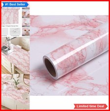Pink Marble Contact Paper Peel and Stick Self Adhesive 15.7 Inch by 118 Inch
