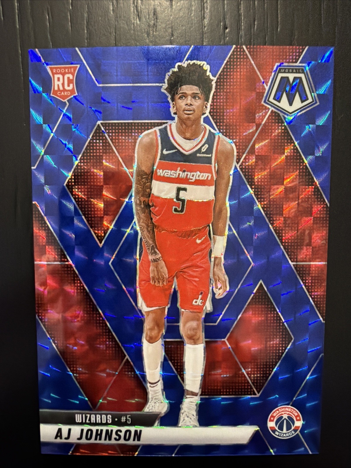 2024-25 Panini Mosaic Rookies Blue Prizm /199 COLOR MATCH - AJ Johnson #215 (RC)