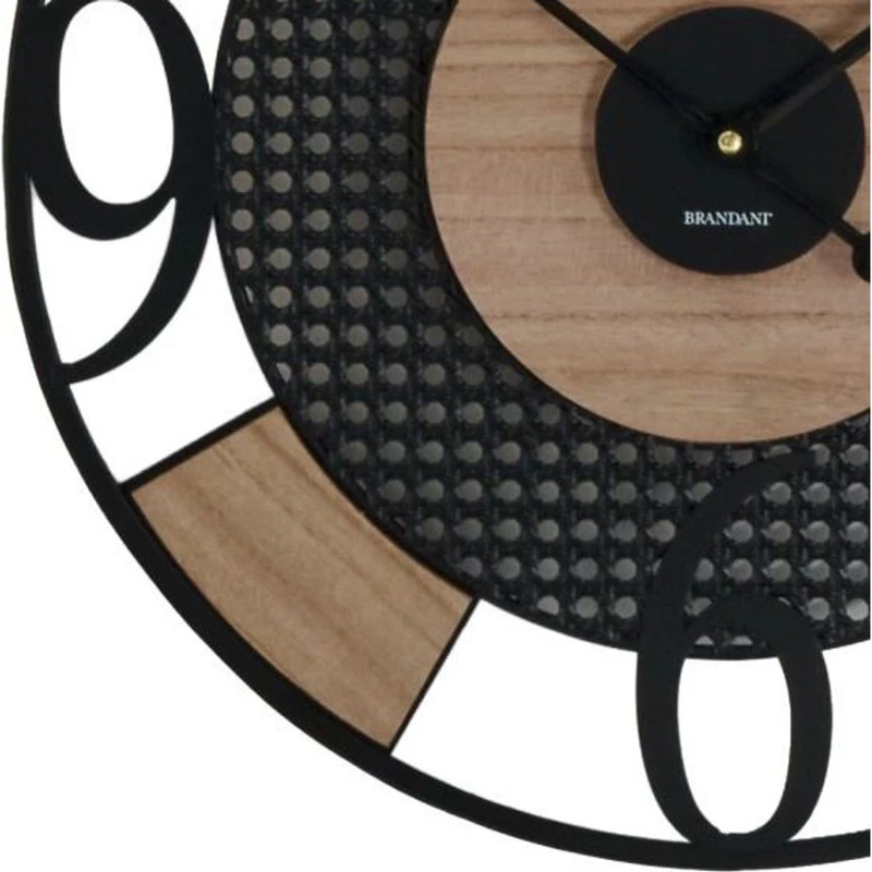 Orologio da Parete Muro 45 cm BRANDANI Elica Metallo Legno Moderno Salotto, fotografia 4 di 9