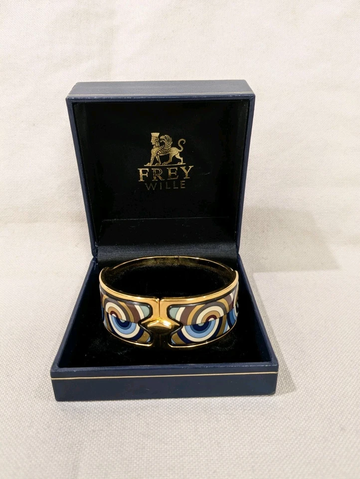 Brazalete con bisagras esmaltado Michaela Frey Wille patrón "Central Park" Foto 2 de 4