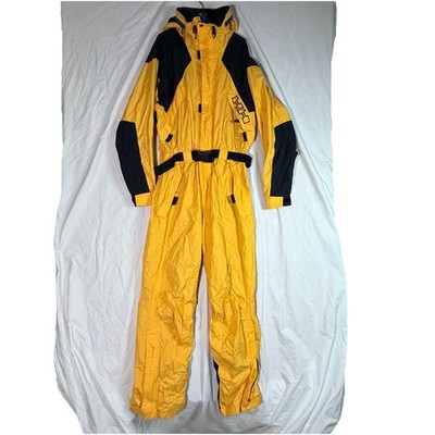 Vintage Helly Hansen Ski Suit Snowsuit One Piece Yellow Snow Bib Large
