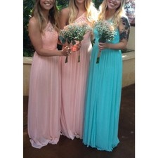 Davids Bridal Maxi Dress Womens 6 Bridesmaid One Shoulder Lace Chenille Fairy