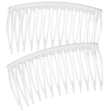 Grip-Tuth Hair Combs - Set of 2, Clear, LG
