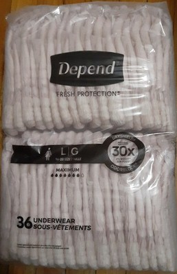 Depend Fresh Protection Women Disposable Underwear Size Large, 36 Ct Protection