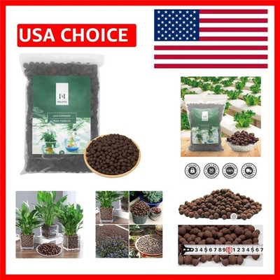2lbs Natural Expanded Clay Pebbles - Lightweight Hydroponics Media for Plants