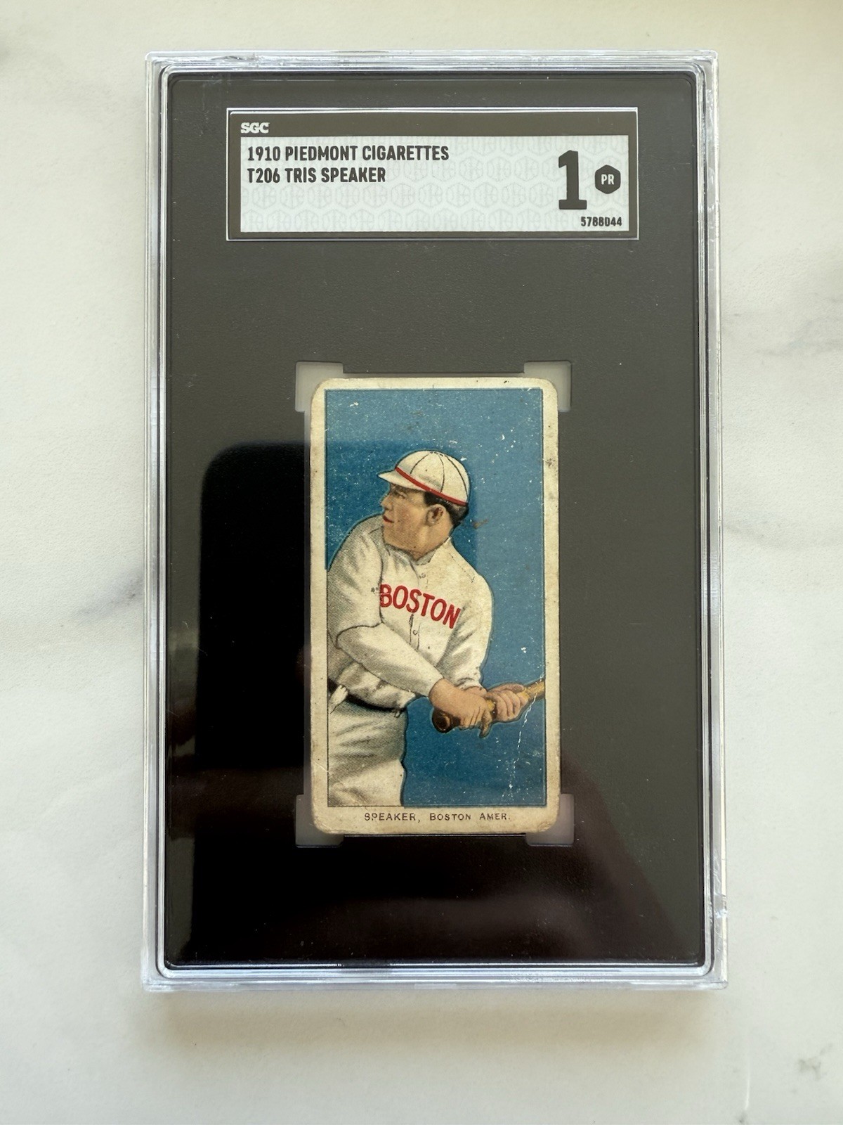 1910 Piedmont Cigarettes T206 Tris Speaker SGC 1 Perfectly Centered Great Color