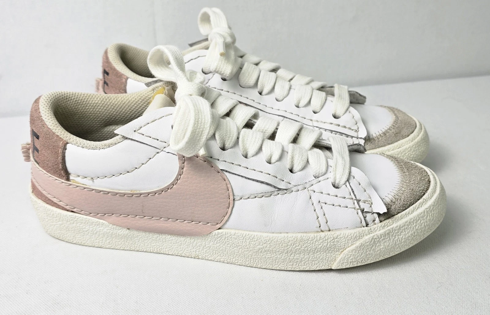 Nike Blazer Low 77 Jumbo Scarpe Donna Taglia 6.5 Bianco Rosa Oxford