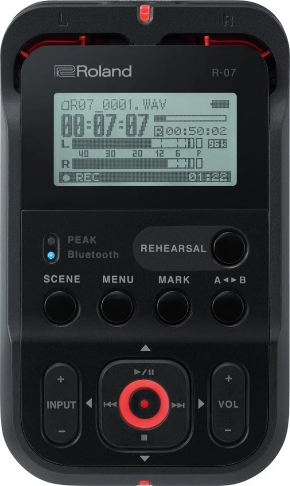 Roland Hi-Res Audio Recorder R-07-BK Black Linear PCM Recorder JAPAN INPORT New - Image 2 of 4