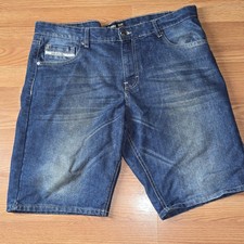 Vintage Y2k Ecko Unltd Jorts Mens 38 Blue Fade Skater Grunge Denim Shorts