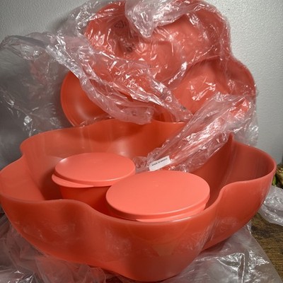 Tupperware Chip N Dip/Salad Set Divided Party Tray  Dish Bowl 4624A