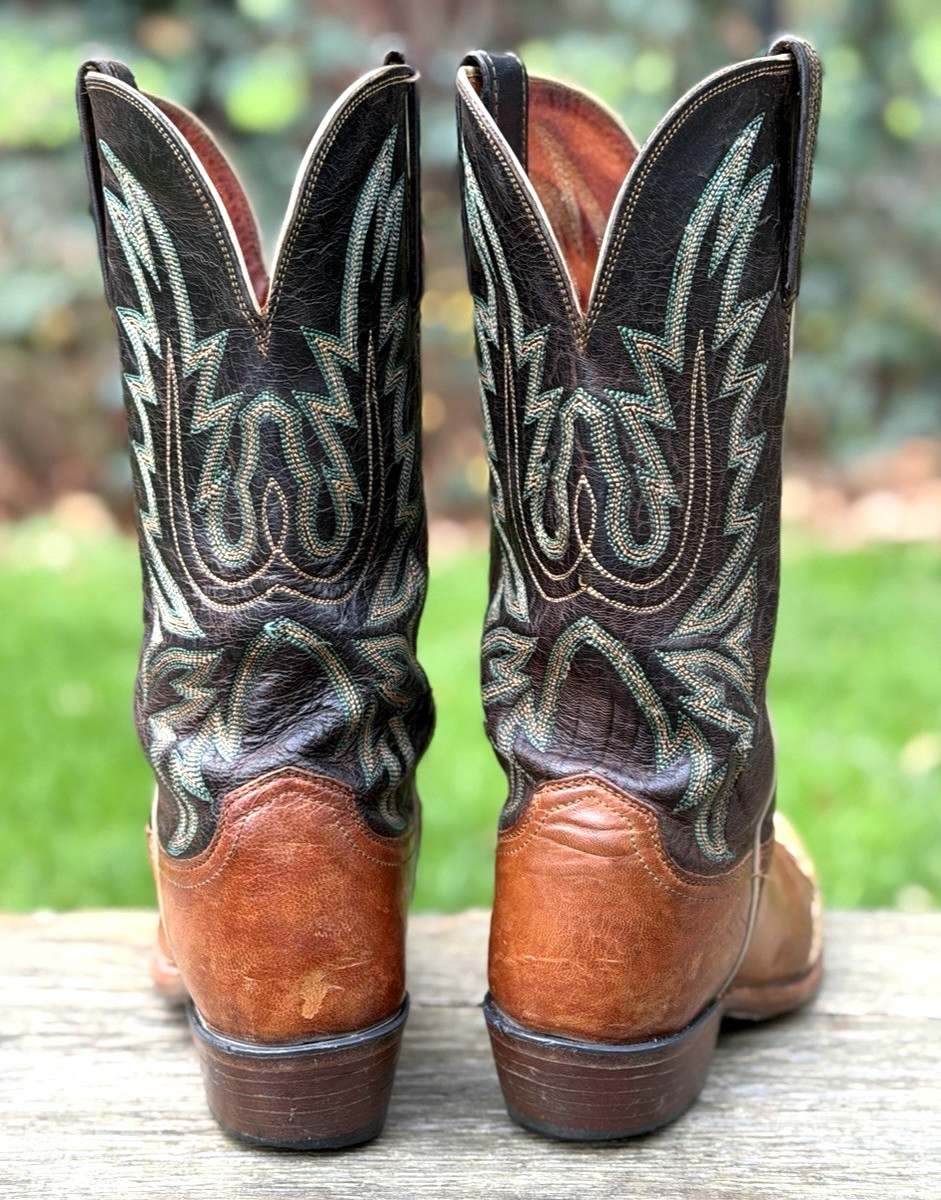 Vtg Lucchese 1883 Exotic Python Wing Tip Brown & … - image 11