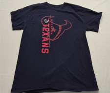 Houston Texans men's navy blue graphic t-shirt sz M NFL Team Apparel NFL Cotton