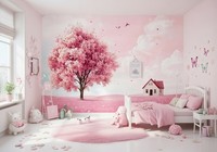 Forwall Kinderzimmer Tapete Rosa 10X7 Ft Wandbild Cartoon Design