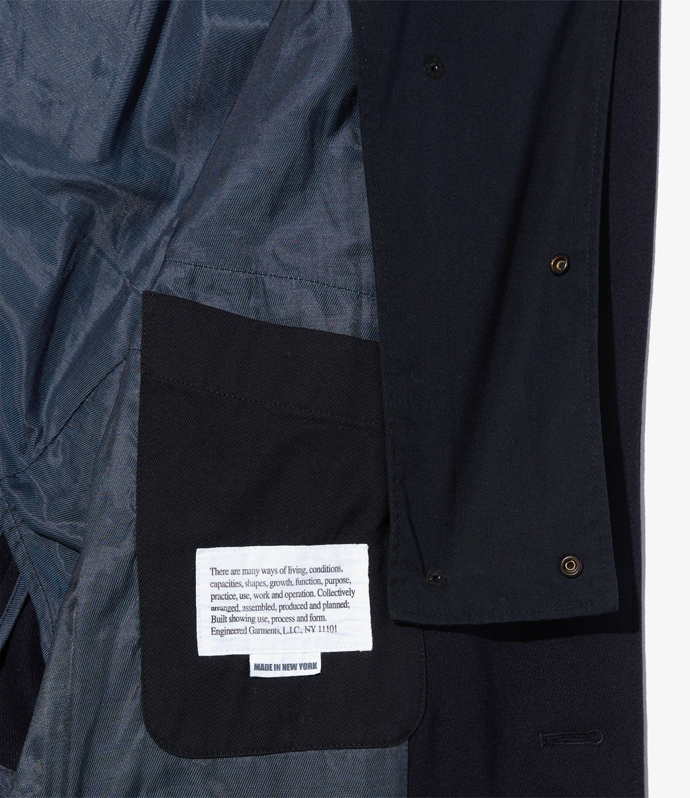 Engineered Garments Chester Coat Dark Navy Heavy Wool Elastique Men's Small image 5