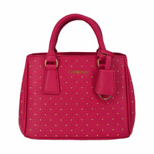 bebe Pink Studded Satchel Top Handle Bag w/ Detachable Crossbody Strap
