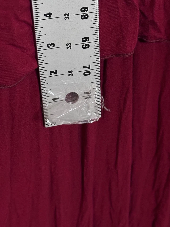 Sew Trendy Maternity Gown XS Womens Red Maxi Chiffon Knit Long Sleeve - Image 4 of 4