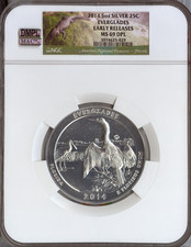 2014 Everglades 5 Oz Quarter Ngc Ms69 Dpl Mac Finest &spotless .