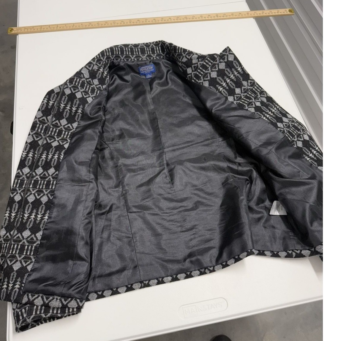 Pendleton Wool Jacket Womens Large Black Grey Geo… - image 4