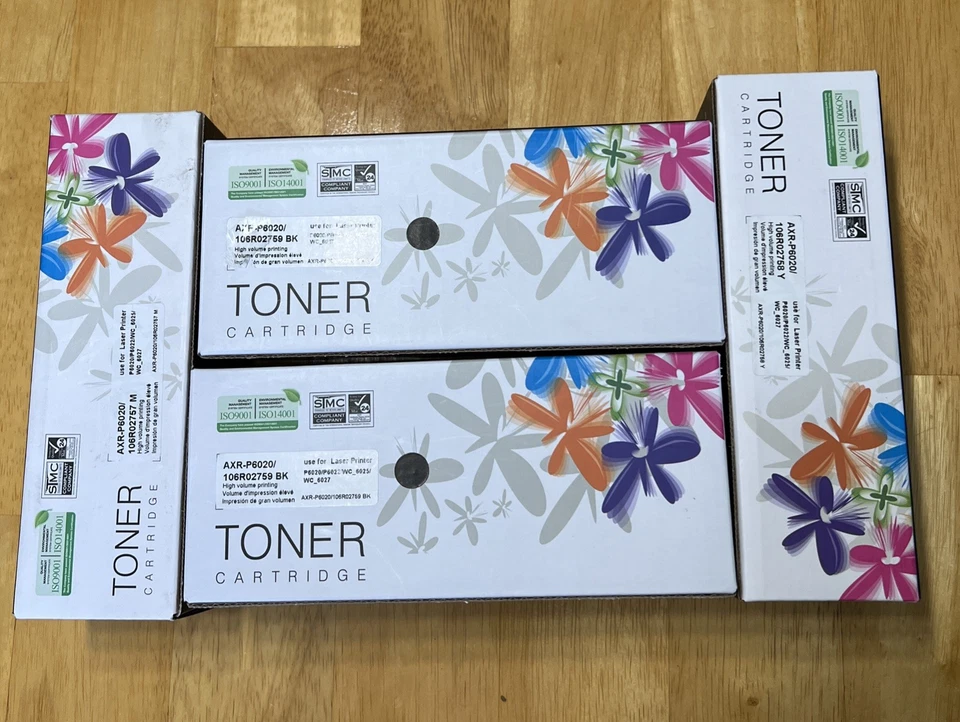 New Xerox Phaser 6600 WorkCenter Set Toner Cartridge 4- 2 Black 1 Yellow 1 Red - Image 2 of 4