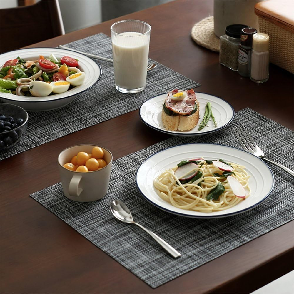 Homedge PVC Placemat, 4 PCS of Non-Slip Heat Resistant Place Mats, Washable Viny