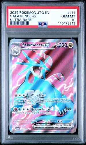 2025 POKEMON JTG EN-JOURNEY TOGETHER ULTRA RARE #177 SALAMENCE EX PSA 10