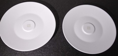 Set Of 2 NESPRESSO Big Game Saucers 6'' Plates Espresso Coffee White Round Center