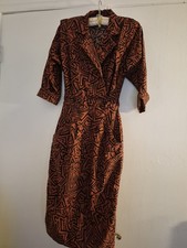 Vintage 1980s All That Jazz Midi Dress Juniors Sz 5 Tribal Print Made In USA