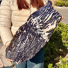 5.79lb Natural polished zebra stone slab free form sliced specimen