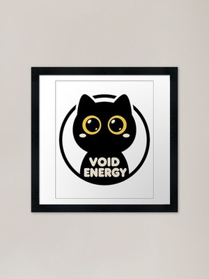Void Energy Minimal Black Cat ar gerahmtes Wandbild Poster Leinwanddruck Bild