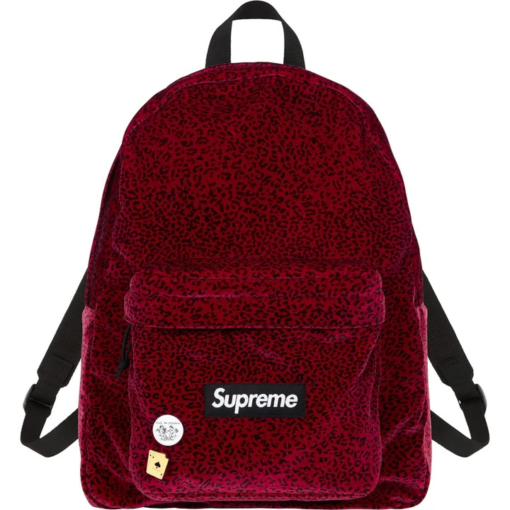 Supreme Velvet Backpack Red Leopard | eBay